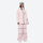 Women's reflective trim ski jacket with suspender bibs - light pink jacket with light pink bib pants 31