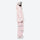 Women's 2-layer breathable snowboard jacket and bibs - light pink jacket with light pink bib pants, on-model side view