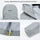 Women's breathable 3-layer shell with high collar hood - light gray, hood adjust infographic, for cold-weather winter sports
