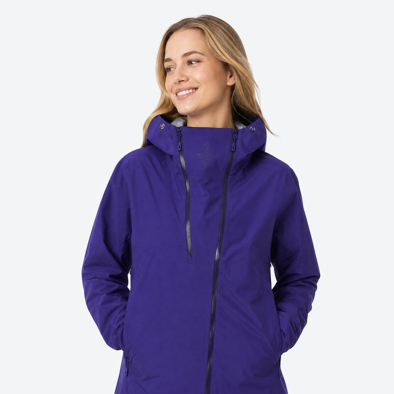Women's waterproof 3L hardshell ski jacket - purple hardshell jacket, for skiing and snowboarding