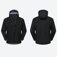 
                  
                    Women's waterproof 3L hardshell ski jacket - black hardshell jacket, product front and back view, for powder and piste riding
                  
                