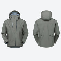 
                  
                    Women's breathable 3-layer shell with high collar hood - gray hardshell jacket, for resort and backcountry days
                  
                