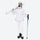 Women's waterproof 3L ski jacket and bib pants series - white jacket with white bib pants, for resort and cross-country days