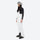 Women's fur trim hood snow jacket with suspender bibs - white bib pants, for snowy mountain travel