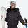 Women's waterproof 3L ski jacket and bib pants series - black fur trim hood jacket, for skiing and snowboarding