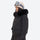 Women's fur trim hood snow jacket with suspender bibs - black fur trim hood jacket, for resort and cross-country days