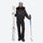 Women's 3-layer breathable ski suit set - black fur trim hood jacket with black bib pants, for cold-weather winter sports