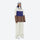 Women's 3-layer snowboard jacket and pants - blue and brown colorblock jacket with white pants, for skiing and snowboarding