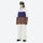 Unisex 3L snowboard jacket and pants - white purple and brown colorblock with white pants, for resort and backcountry days