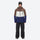 Breathable 3-layer ski jacket and pants set - brown white and navy colorblock with black pants, for powder and piste riding