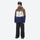 Unisex 3L snowboard jacket and pants - brown white and navy colorblock with black pants, for cold-weather winter sports