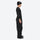 Unisex 3L snowboard jacket and pants - black bib pants with white panels, on-model side view, for cold-weather winter sports