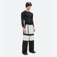 
                  
                    Breathable 3-layer ski jacket and pants set - black and white colorblock bib pants, for skiing and snowboarding
                  
                