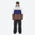 Unisex waterproof 3L snow jacket and pants series - white purple and brown colorblock with black pants