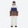 Breathable 3-layer ski jacket and pants set - white purple and brown colorblock with white pants, for skiing and snowboarding