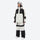 Women's colorblock breathable ski jacket set - white and black colorblock jacket with white pants