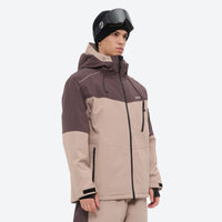 
                  
                    Unisex waterproof 3L snow jacket and pants series - coffee brown and tan colorblock, for resort and backcountry days
                  
                