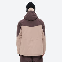 
                  
                    Breathable 3-layer ski jacket and pants set - coffee brown and tan colorblock, for powder and piste riding
                  
                