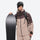 Unisex waterproof 3L snow jacket and pants series - coffee brown and tan colorblock, for skiing and snowboarding