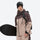 Unisex 3L snowboard jacket and pants - coffee brown and tan colorblock, for powder and piste riding