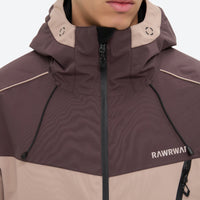 
                  
                    Unisex waterproof 3L snow jacket and pants series - coffee brown and tan colorblock, for cold-weather winter sports
                  
                