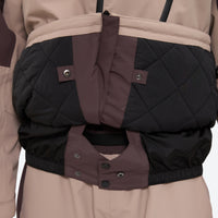 
                  
                    Breathable 3-layer ski jacket and pants set - coffee brown and tan colorblock, for skiing and snowboarding
                  
                