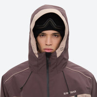 
                  
                    Breathable 3-layer ski jacket and pants set - coffee brown and tan colorblock, 3-layer waterproof breathable fabric
                  
                