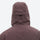 Unisex 3L snowboard jacket and pants - coffee brown and tan colorblock, back hood close-up detail, underarm vents dump heat