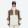 Unisex waterproof 3L snow jacket and pants series - white olive green and brown colorblock with white pants