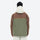 Unisex 3L snowboard jacket and pants - white olive green and brown colorblock with white pants, for skiing and snowboarding