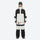 Breathable 3-layer ski jacket and pants set - black and white colorblock jacket with black pants