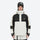 Breathable 3-layer ski jacket and pants set - black and white colorblock jacket with white pants