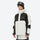 Unisex 3L snowboard jacket and pants - black and white colorblock jacket with white pants, for skiing and snowboarding
