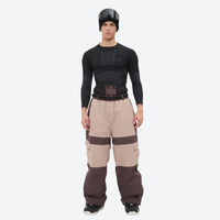 
                  
                    Breathable 3-layer ski jacket and pants set - coffee brown and tan colorblock snow pants, for skiing and snowboarding
                  
                
