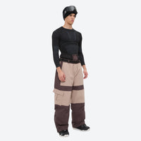 
                  
                    Unisex 3L snowboard jacket and pants - coffee brown and tan colorblock snow pants, for resort and backcountry days
                  
                