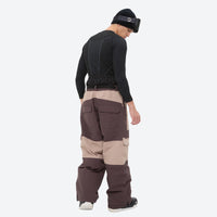 
                  
                    Breathable 3-layer ski jacket and pants set - coffee brown and tan colorblock snow pants, for cold-weather winter sports
                  
                