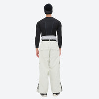 
                  
                    Breathable 3-layer ski jacket and pants set - white snow pants, on-model back view, for resort and backcountry days
                  
                