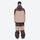 Unisex 3L snowboard jacket and pants - coffee brown and tan colorblock suit, on-model back view, for powder and piste riding