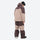 Unisex waterproof 3L snow jacket and pants series - coffee brown and tan colorblock suit, for cold-weather winter sports