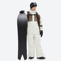 
                  
                    Breathable 3-layer ski jacket and pants set - white olive green and brown colorblock suit with white pants
                  
                