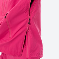 
                  
                    Women's breathable ski pullover set - rose pink, side pocket zip close-up detail, for resort and backcountry days
                  
                
