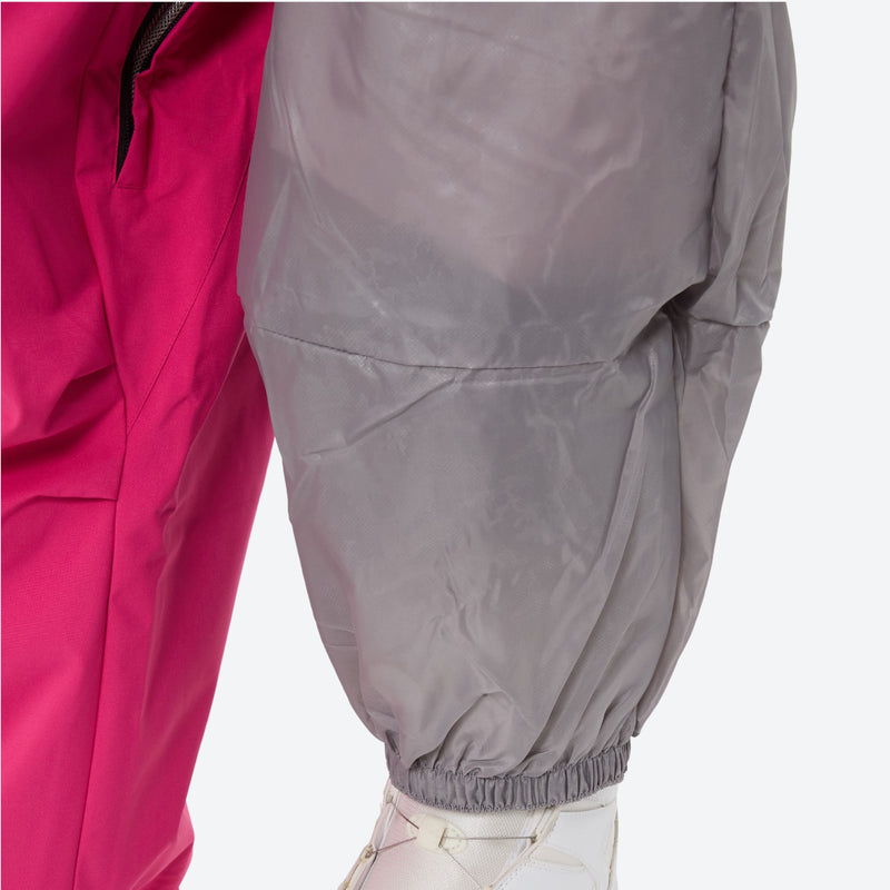 Women's waterproof 3L anorak snow jacket and pants - rose pink snow pants, for cold-weather winter sports