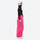 Women's breathable ski pullover set - rose pink snow pants, on-model side view, for cold-weather winter sports