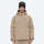 Men's 3-layer snowboard jacket and wide-leg pants - tan jacket, on-model front view, for resort and street wear