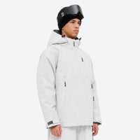 
                  
                    Men's 3-layer snowboard jacket and wide-leg pants - light gray jacket, for cold-weather winter sports
                  
                