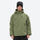 Men's breathable half-zip ski pullover set - sage green jacket, on-model front view, for resort and street wear