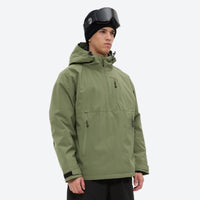 
                  
                    Men's waterproof 3L snow anorak jacket and pants series - sage green jacket, for cold-weather winter sports
                  
                