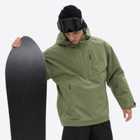 
                  
                    Men's 3-layer snowboard jacket and wide-leg pants - sage green jacket, for powder days and winter commute
                  
                