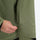 Men's breathable half-zip ski pullover set - sage green jacket, zip puller close-up with hand, for resort and street wear