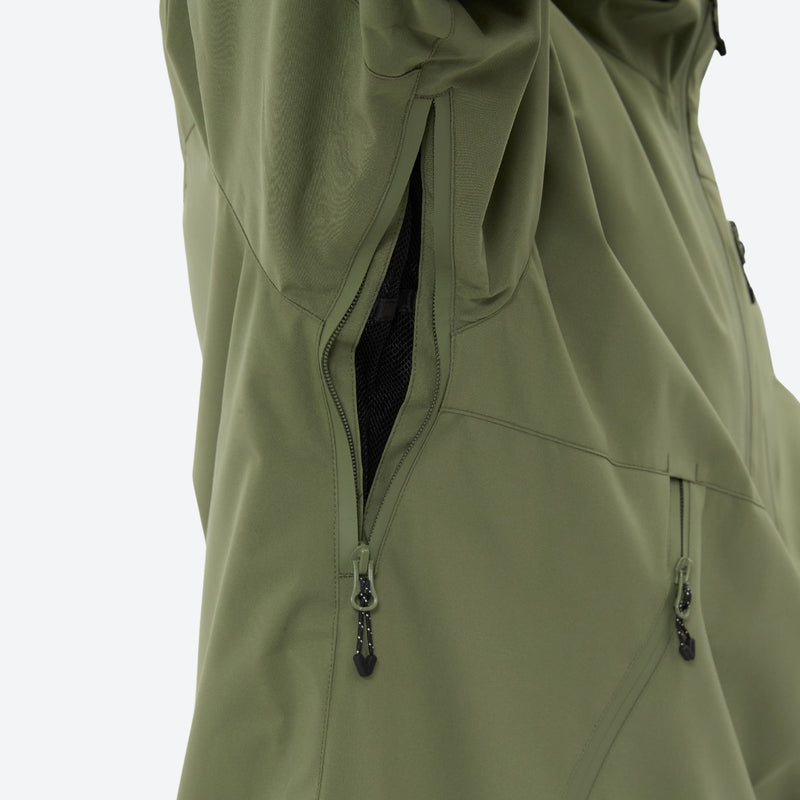 Men's breathable half-zip ski pullover set - sage green jacket, for powder days and winter commute